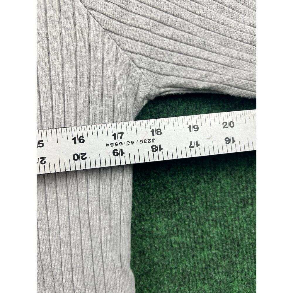 Doe & Rae Gray Rib-Knit V-Neck Button Front Raglan Cardigan Sweater S - Picture 6 of 8